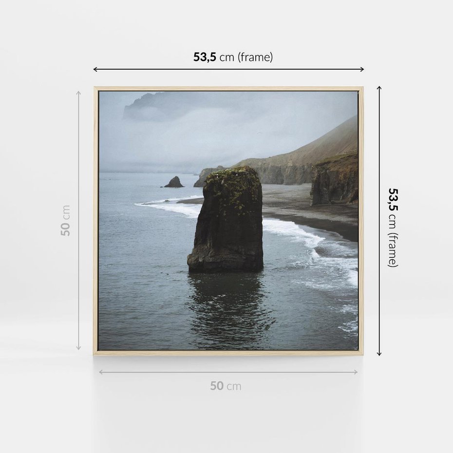 Obraz w ramie 50x50 - Mistyczna Aura - morze, mgła - rama drewno