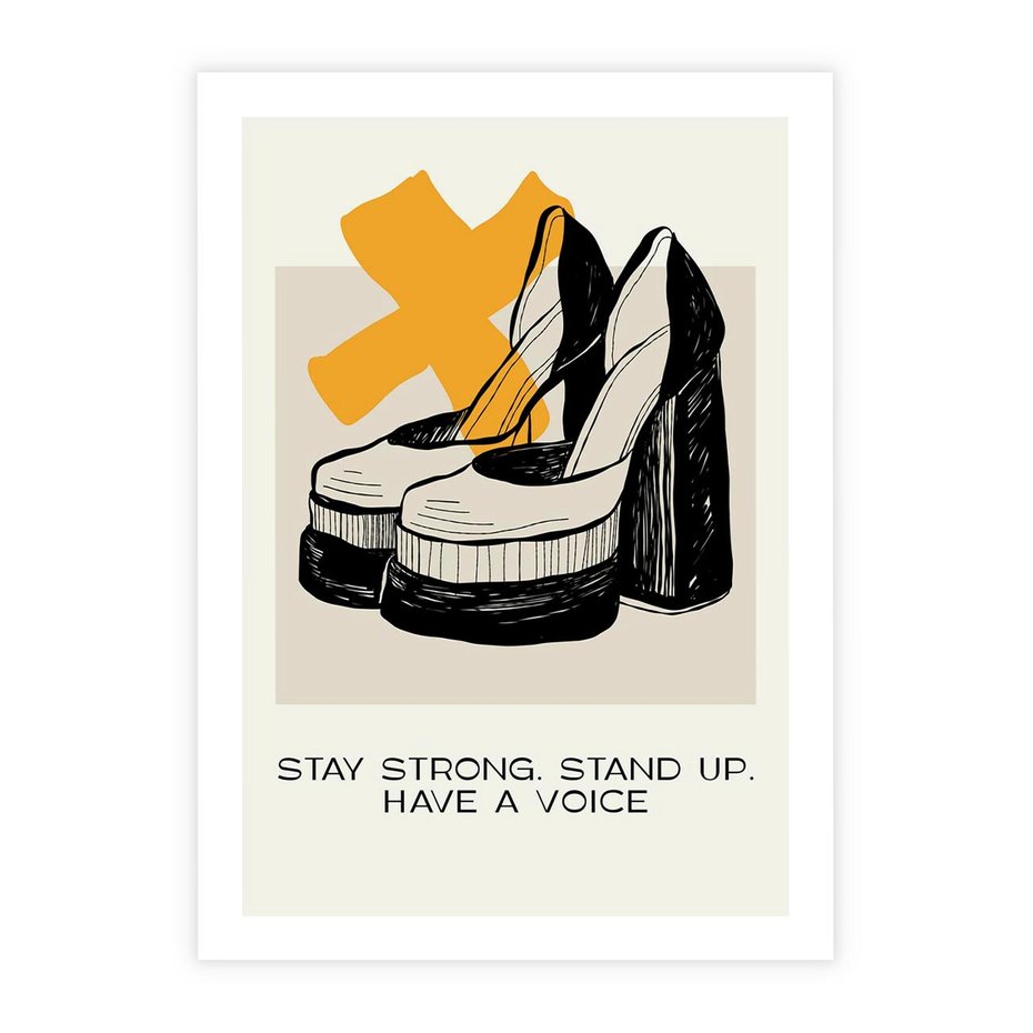 Plakat bez ramy 21x30 - Kobiece Obcasy - plakat, minimalizm