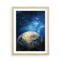 Plakat w ramie 50x70 - Kosmiczne Horyzonty - Ziemia, kosmos - rama drewno
