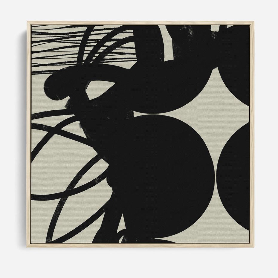 Obraz w ramie 80x80 - Modernistyczne Refleksje - abstrakcja, mroczny klimat - rama drewno