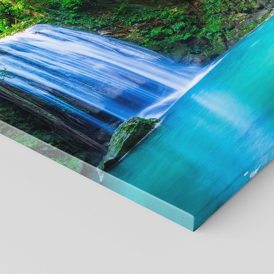 Obraz na płótnie 100x70 - Spotkanie wodospadu nad jeziorem - Tajlandia, wodospad