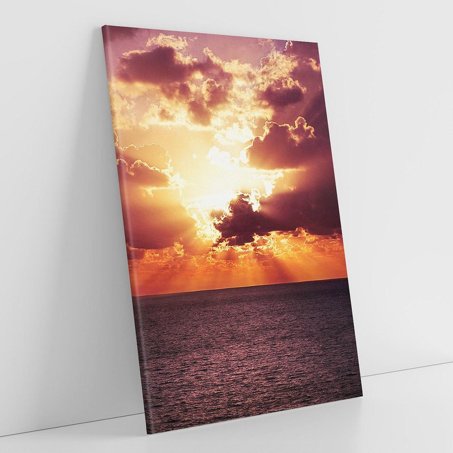 Obraz na płótnie 50x70 - Słońce i chmury nad morzem - słońce, chmury