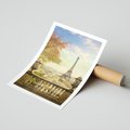Plakat bez ramy 21x30 - Paryż za Wieżą Eiffla - Paryż, Eiffla