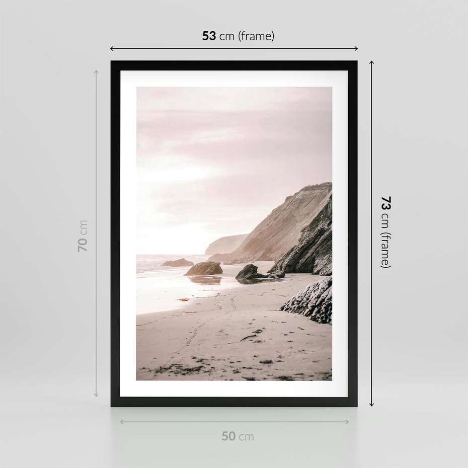 Plakat w ramie 50x70 - Przybrzeżna Piękność - klify, skały nad morzem - rama czarna