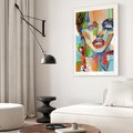 Plakat bez ramy 40x50 - Kolorowe Formy - abstrakcyjny portret kobiety, twarz