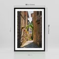 Plakat w ramie 50x70 - Włoska uliczka w perspektywie - Włochy, uliczka - rama czarna