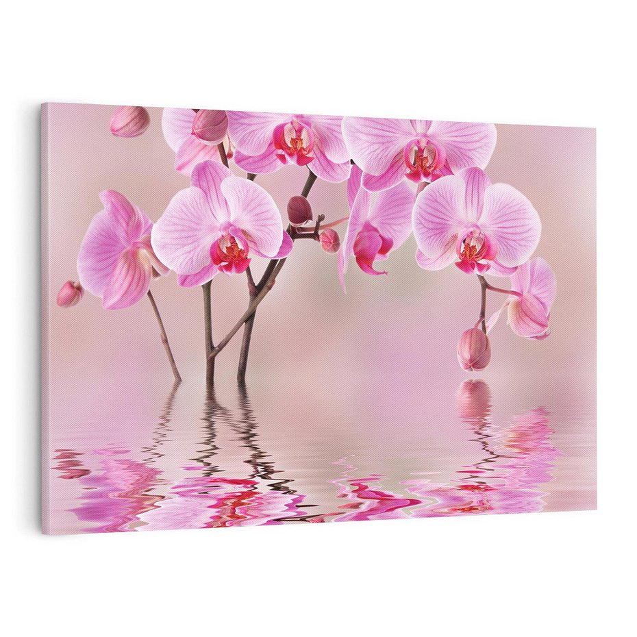 Obraz na płótnie 100x70 - Relaksacyjne spa w otoczeniu storczyka - spa, storczyk