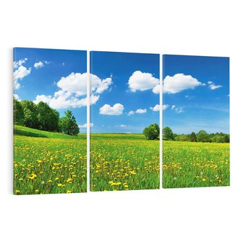 Obraz na płótnie 120x80 - Polana wśród drzew: Spokój i harmonia - polana, łąka