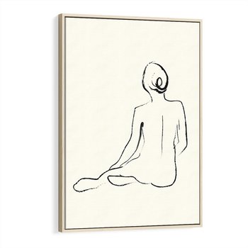 Obraz w ramie 80x120 - Akt w Minimalizmie - kobieta akt, minimalizm - rama drewno