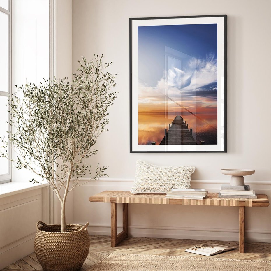 Plakat bez ramy 21x30 - Magia Chwili - pomost, zachód