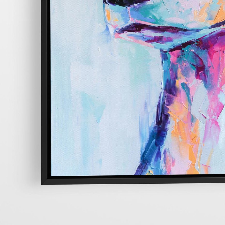 Obraz w ramie 50x50 - Cześć! Jak się Masz? - obraz olejny, zabawna sztuka - rama czarna