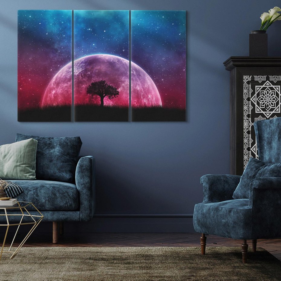 Obraz na płótnie 120x80 - Tajemnicza obecność kosmosu - księżyc, kosmos