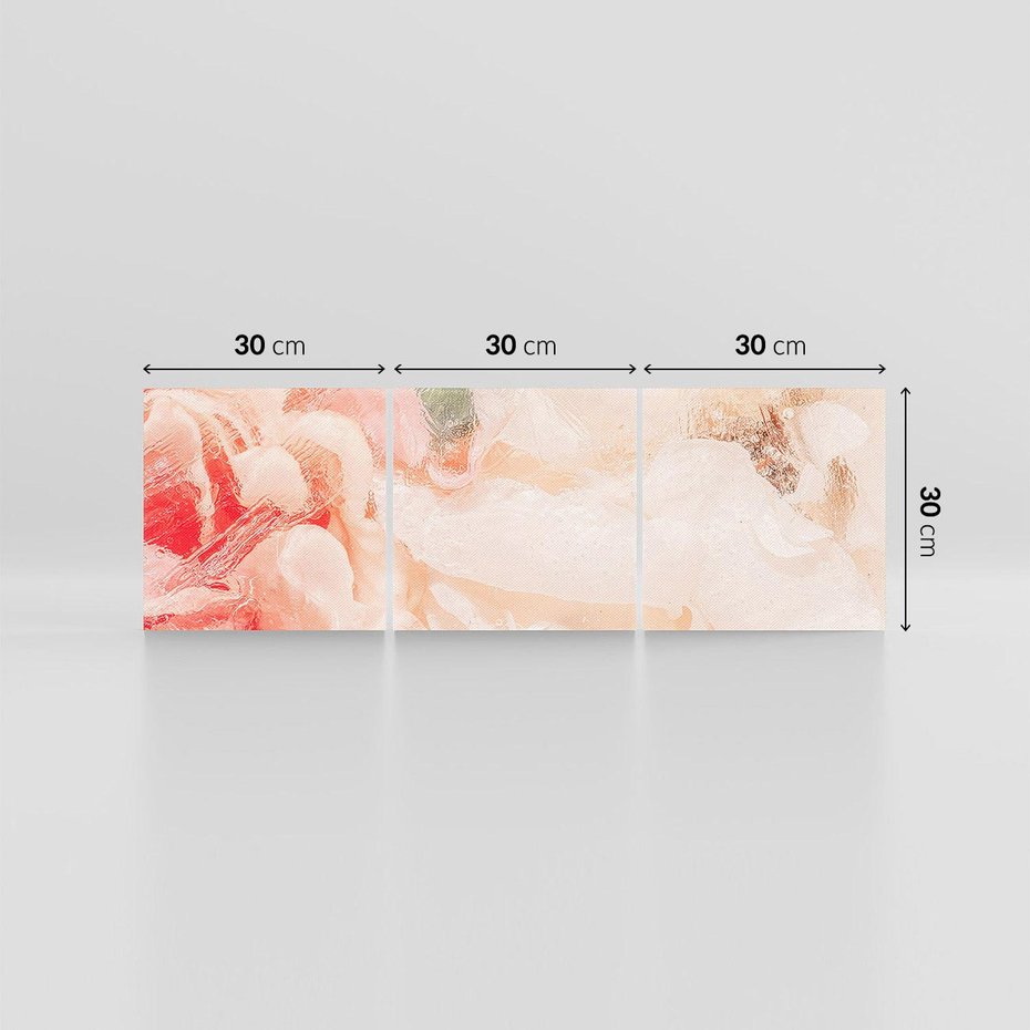 Obraz na płótnie 90x30 - Kwiatowe hafty marzeń - abstrakcja przypominająca kwiaty, róże