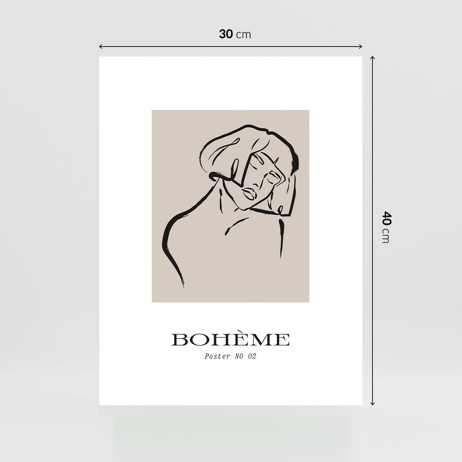 Plakat bez ramy 30x40 - Echa Nieznanych Konturów - boho plakat, typografia