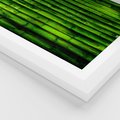 Plakat w ramie 50x70 - Bambusowy urok zielonej harmonii - bambus, zieleń - rama biała