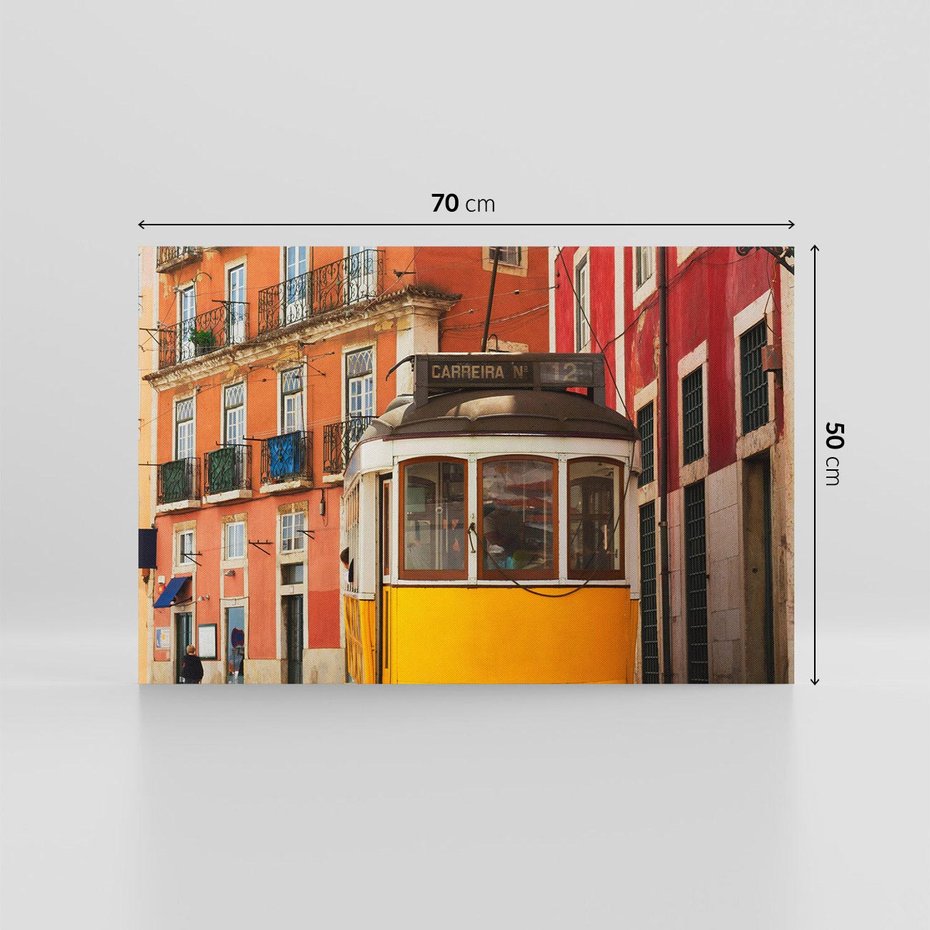 Obraz na płótnie 70x50 - Urok tramwaju w Lizbonie - Lizbona, tramwaj