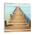 Obraz na płótnie 50x50 - Pomost nad morską przestrzenią - pomost, morze