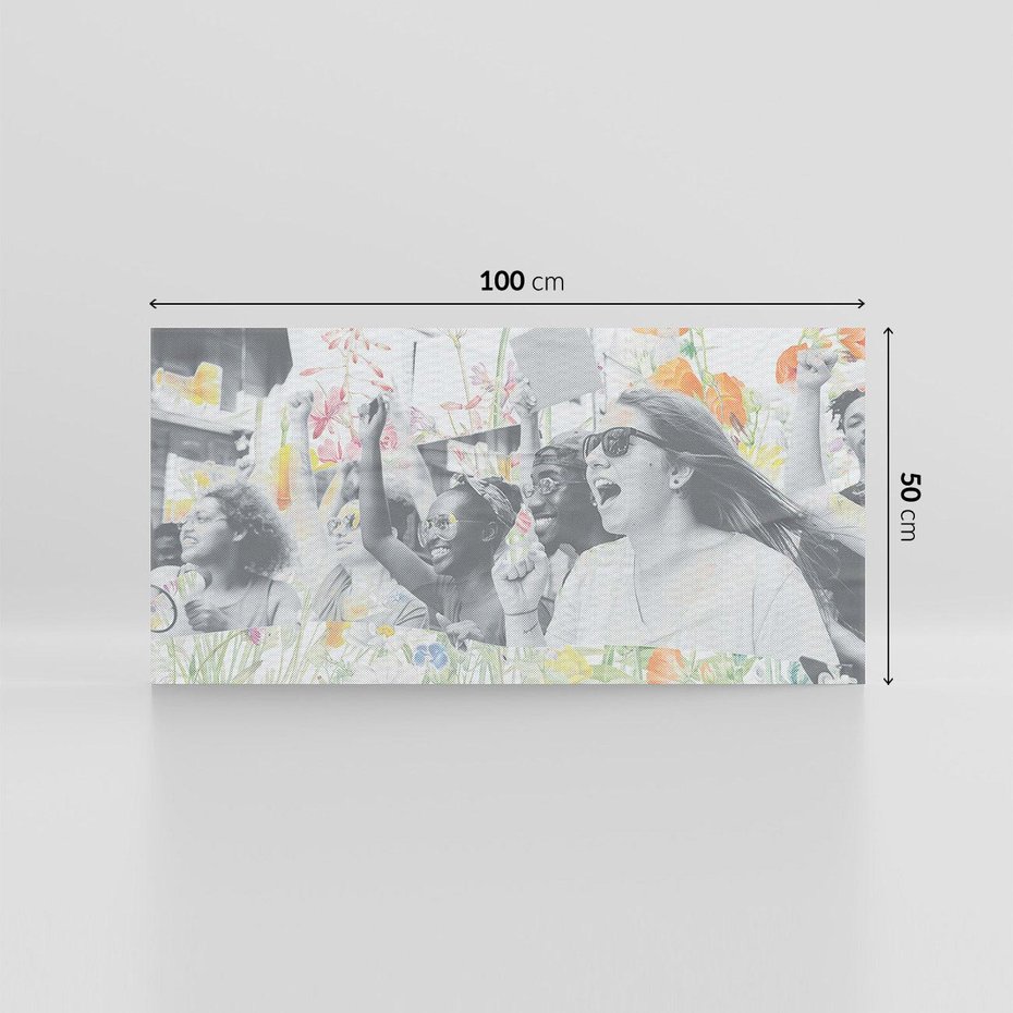 Obraz na płótnie 100x50 - Księga zaklętych marzeń - kolaż, czarnobiałe zdjęcie wesołych młodych ludzi