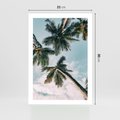 Plakat bez ramy 21x30 - Wzrok ku Niebu - palmy na tle nieba, ujęcie z dołu