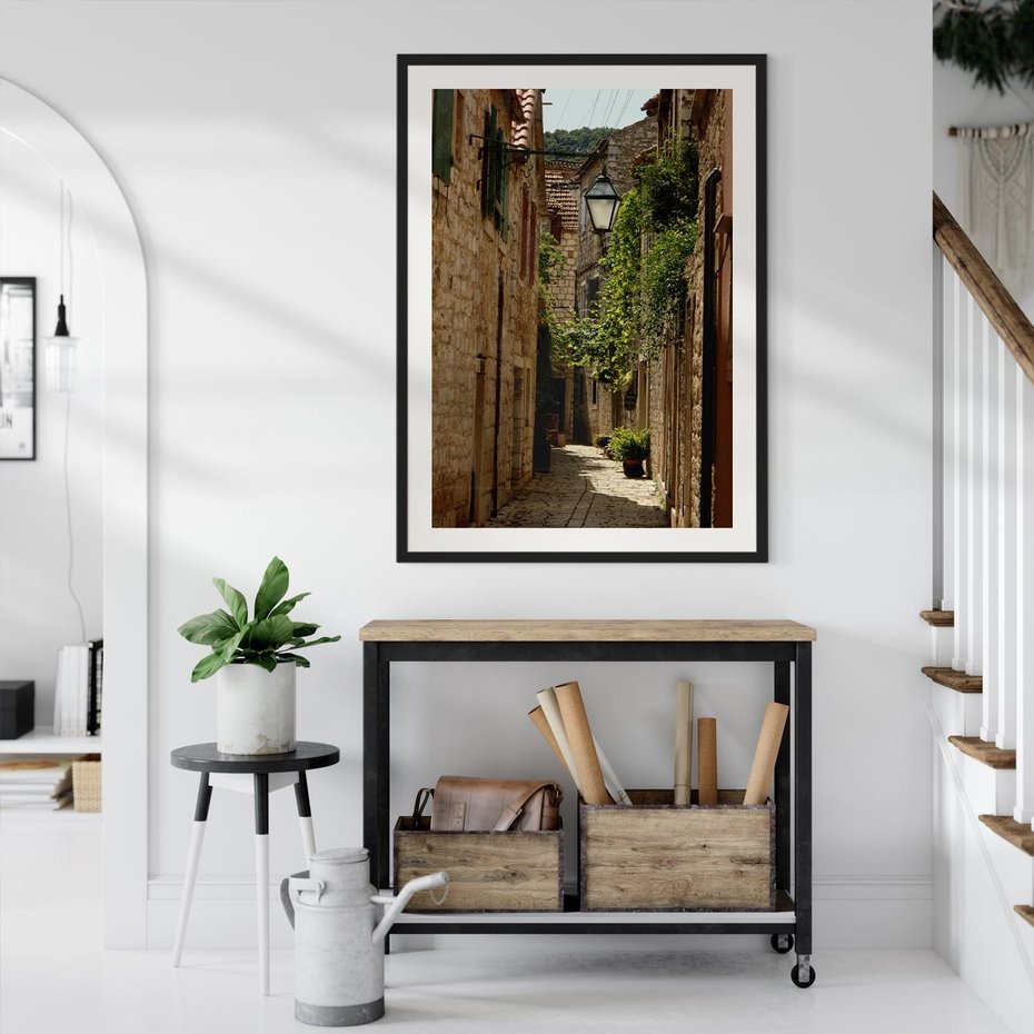 Plakat bez ramy 21x30 - Urokliwa włoska uliczka - włoska, uliczka