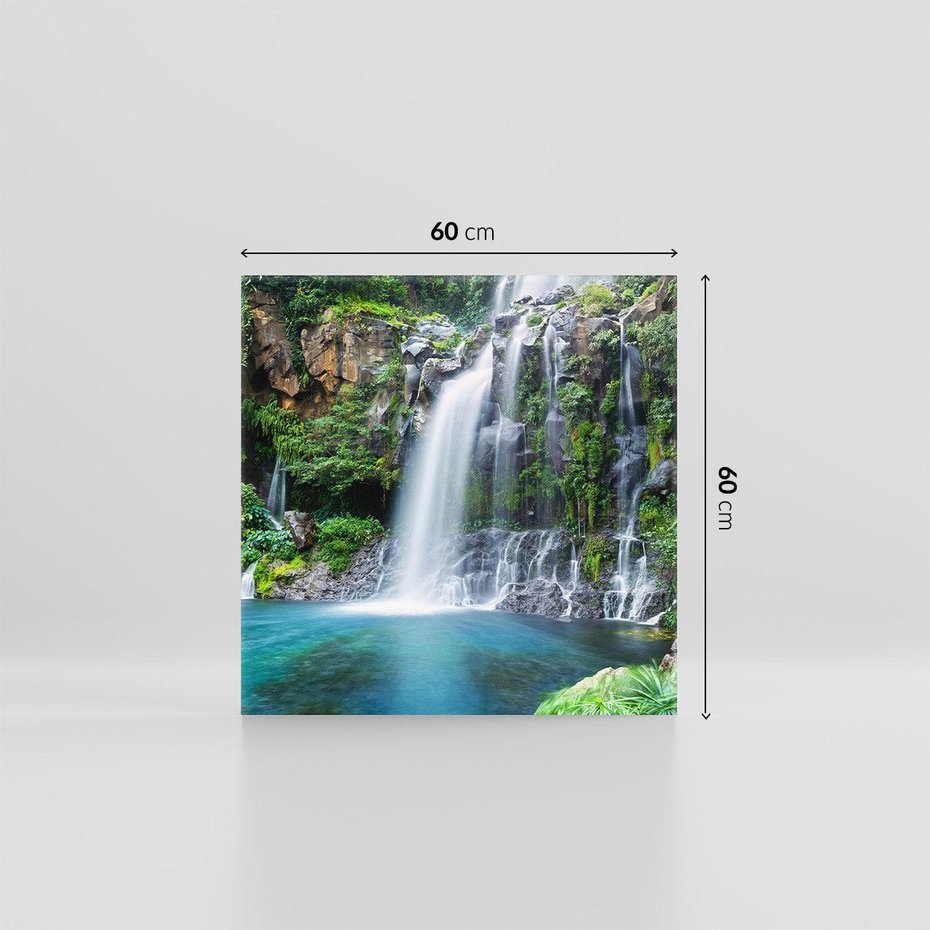 Obraz na płótnie 60x60 - Tropikalny Wodospad - wodospad, tropikalny
