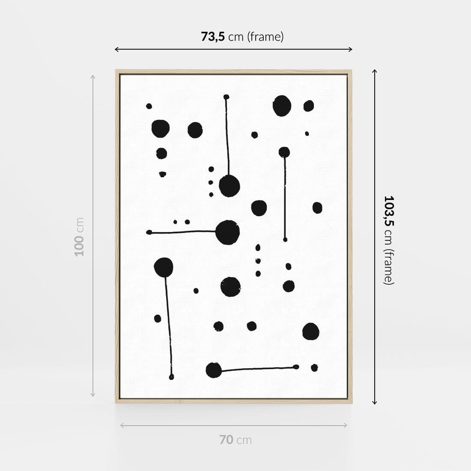 Obraz w ramie 70x100 - Złudne Odbicia - abstrakcja, minimalizm - rama drewno