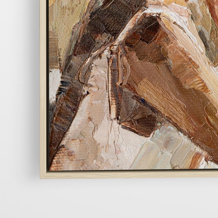 Obraz w ramie 80x80 - Wibracje - portret, kobieta - rama drewno