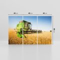 Obraz na płótnie 120x80 - Złociste żniwa na kombajnie - kombajn, zboże
