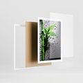 Plakat w ramie 50x70 - Bambusowa Harmonia - bambus, liście - rama biała