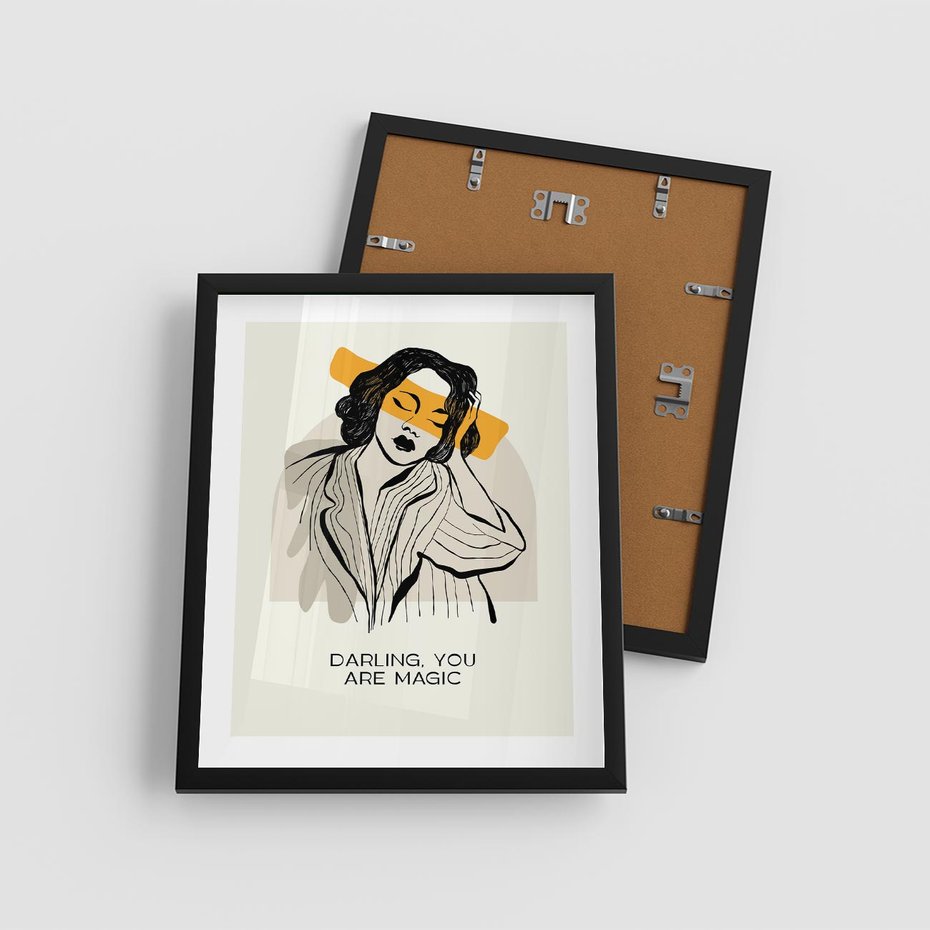 Plakat w ramie 40x50 - Sztuka Kobiecej Osobowości - nowoczesna grafika, kobieta - rama czarna