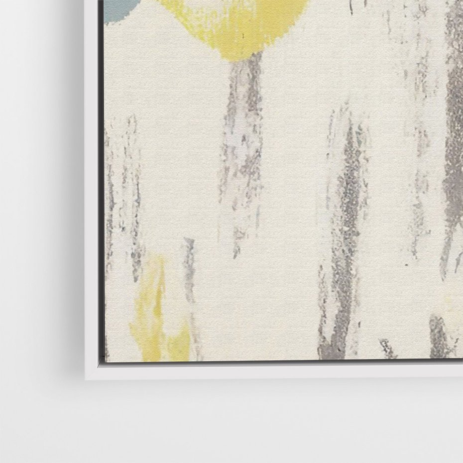 Obraz w ramie 80x120 - Kwiatowe Impresje - malowane duże kwiaty, kolory żółty - rama biała