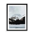 Plakat w ramie 50x70 - W Cieniu Śnieżnych Szczytów - górski krajobraz, zima - rama czarna