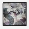 Obraz w ramie 50x50 - Nocne opowieści w barwach - typografia, abstrakcja - rama czarna