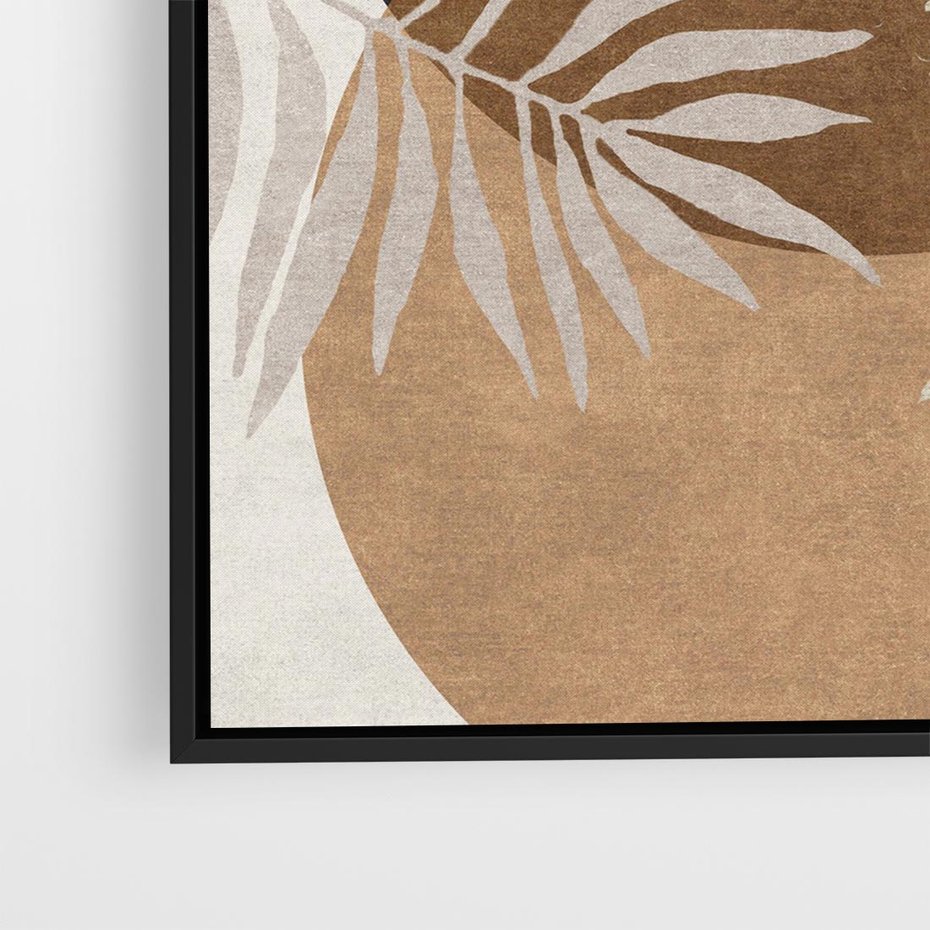 Obraz w ramie 50x50 - Kompozycje ukrytych myśli - symetria, dwa koła po środku - rama czarna