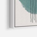 Obraz w ramie 70x100 - Podróżne Inspiracje - abstrakcyjna akwarelowa plama, nieregularne kreski - rama biała