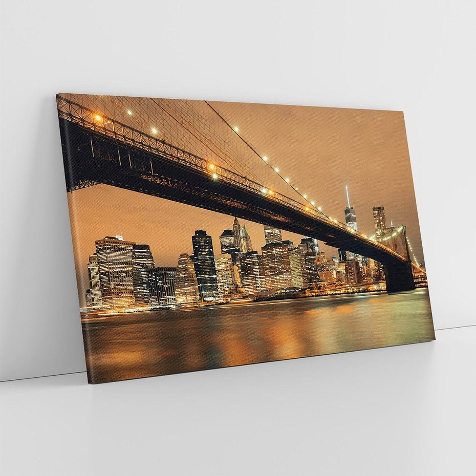 Obraz na płótnie 70x50 - magiczne połączenie miast - most, Nowy Jork