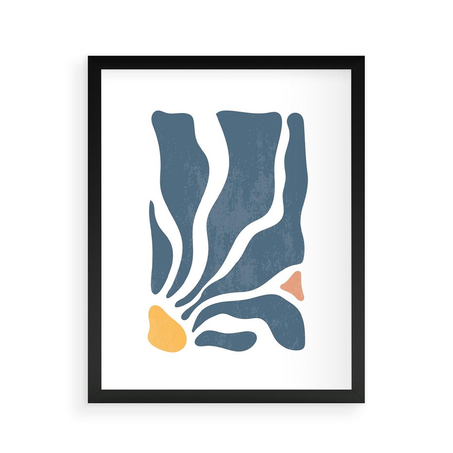 Plakat w ramie 40x50 - Szkice Kwiatowych Promieni - nowoczesna kwiatowa grafika, styl retro - rama czarna