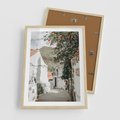 Plakat w ramie 50x70 - Południe Europy - śródziemnomorski krajobraz, uliczka we włoszech - rama drewno