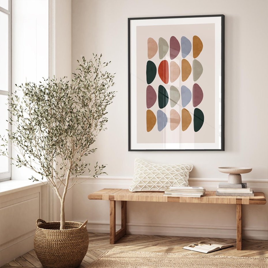 Plakat bez ramy 50x70 - Granice Boho - abstrakcyjny obraz, geometryczna kompozycja