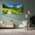 Obraz na płótnie 140x70 - Harmonia natury - góry, łąka