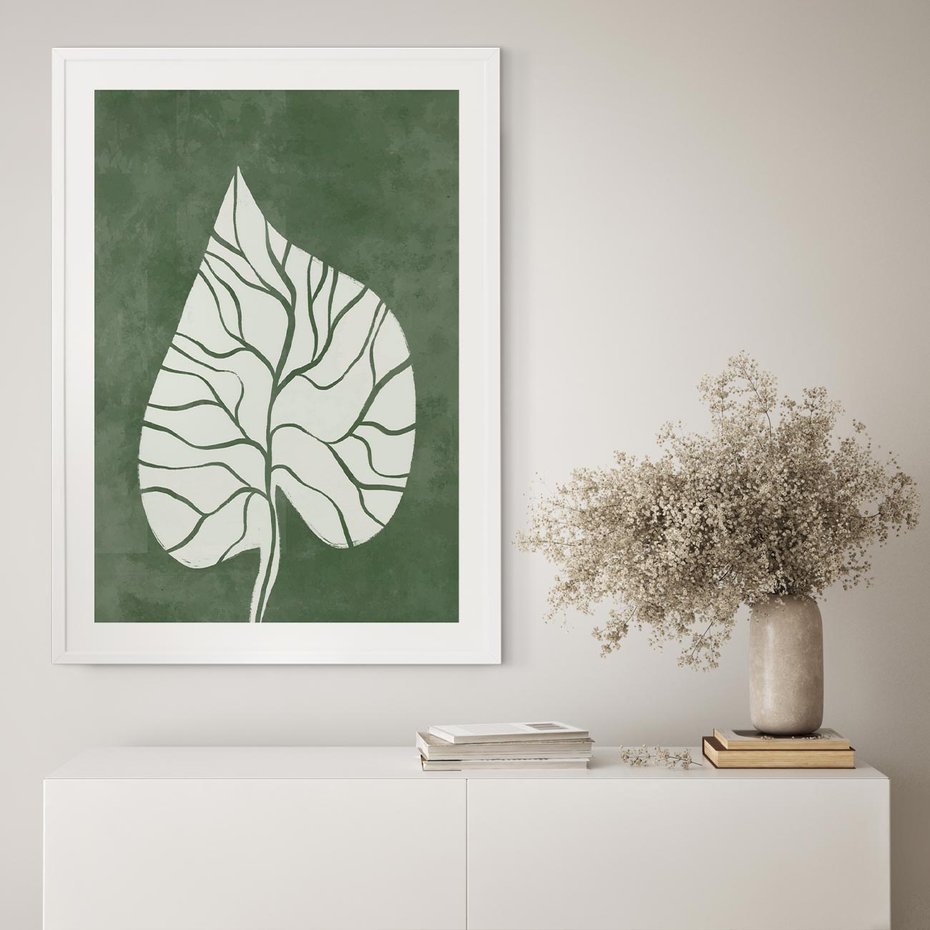 Plakat bez ramy 21x30 - Migotliwe Wnętrze Zieleni - zielony plakat, roślinne motywy