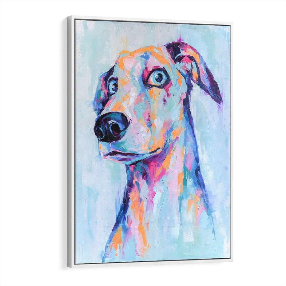 Obraz w ramie 70x100 - Cześć! Jak się Masz? - obraz olejny, zabawna sztuka - rama biała