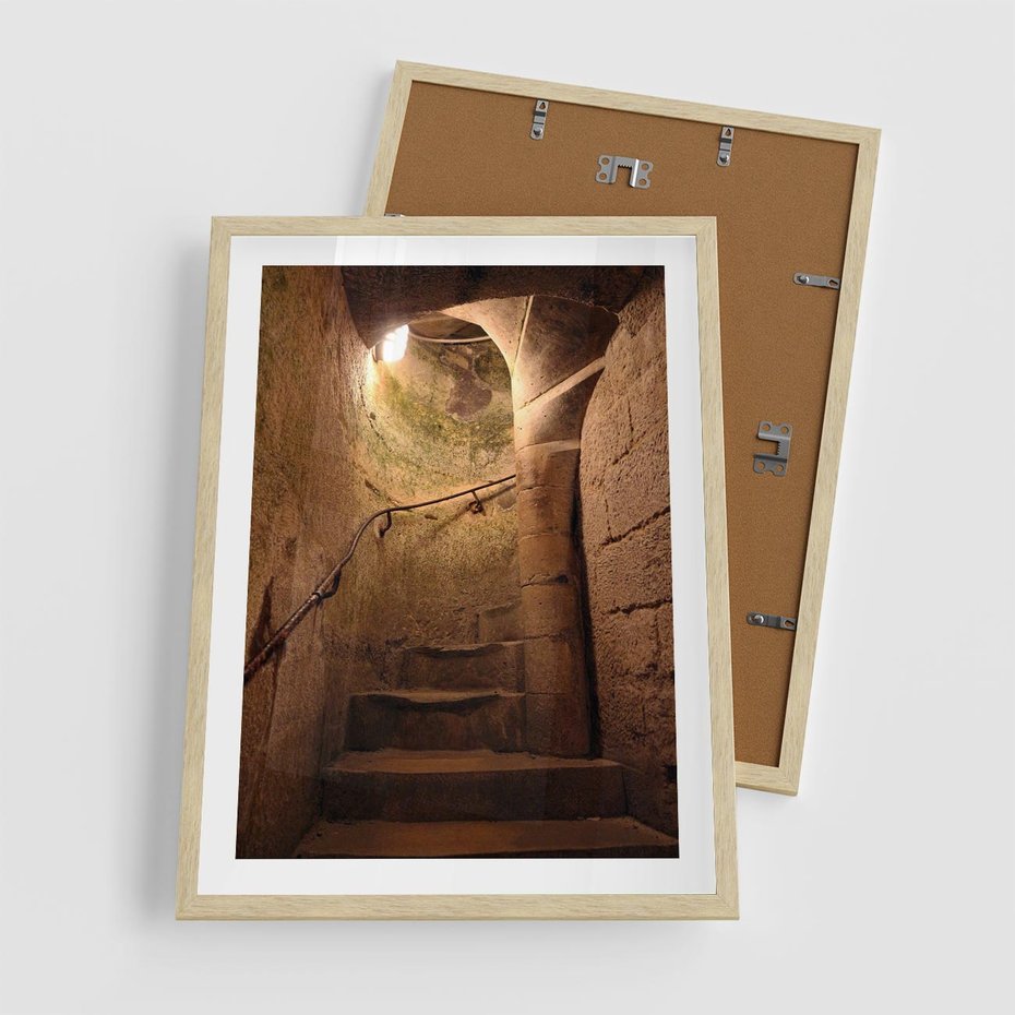 Plakat w ramie 50x70 - Perspektywa uliczki - uliczka, perspektywa - rama drewno