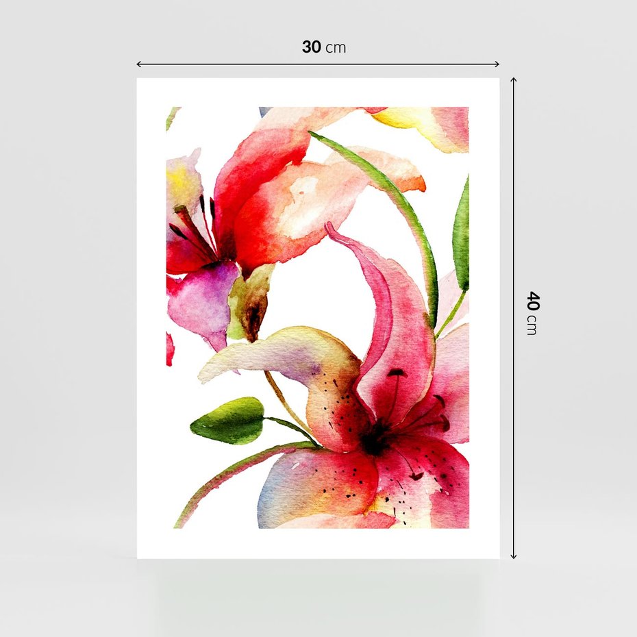 Plakat bez ramy 30x40 - Kwiaty w akwareli - delikatne piękno - kwiaty, akwarela