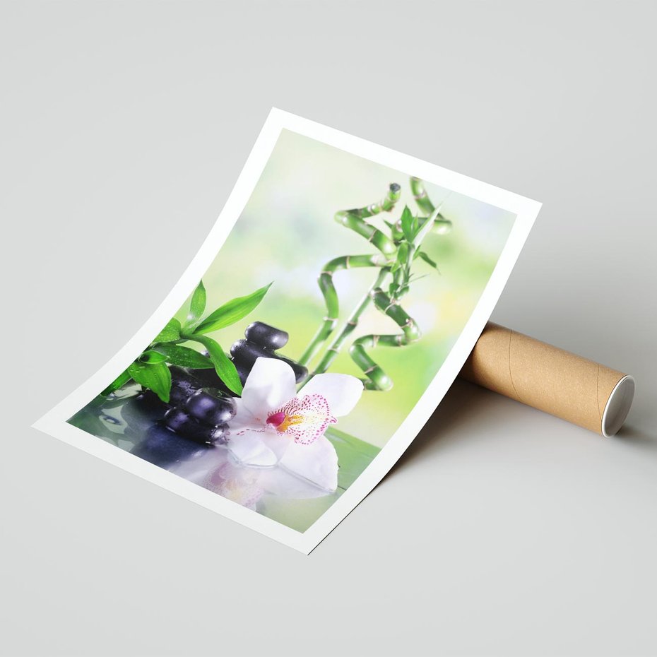 Plakat bez ramy 40x50 - Spa pełne kwiatów i relaksu - spa, kwiat