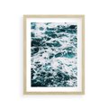 Plakat w ramie 30x40 - Potęga Natury: Wzburzone Fale Oceanu - wzburzone fale oceanu - rama drewno