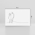 Obraz na płótnie 70x50 - Wspólne Kroki - line art, szkic