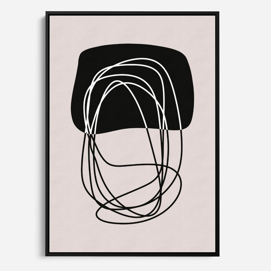 Obraz w ramie 70x100 - Strukturalne Kontrasty - abstrakcyjne szkicowane linie, minimalizm - rama czarna