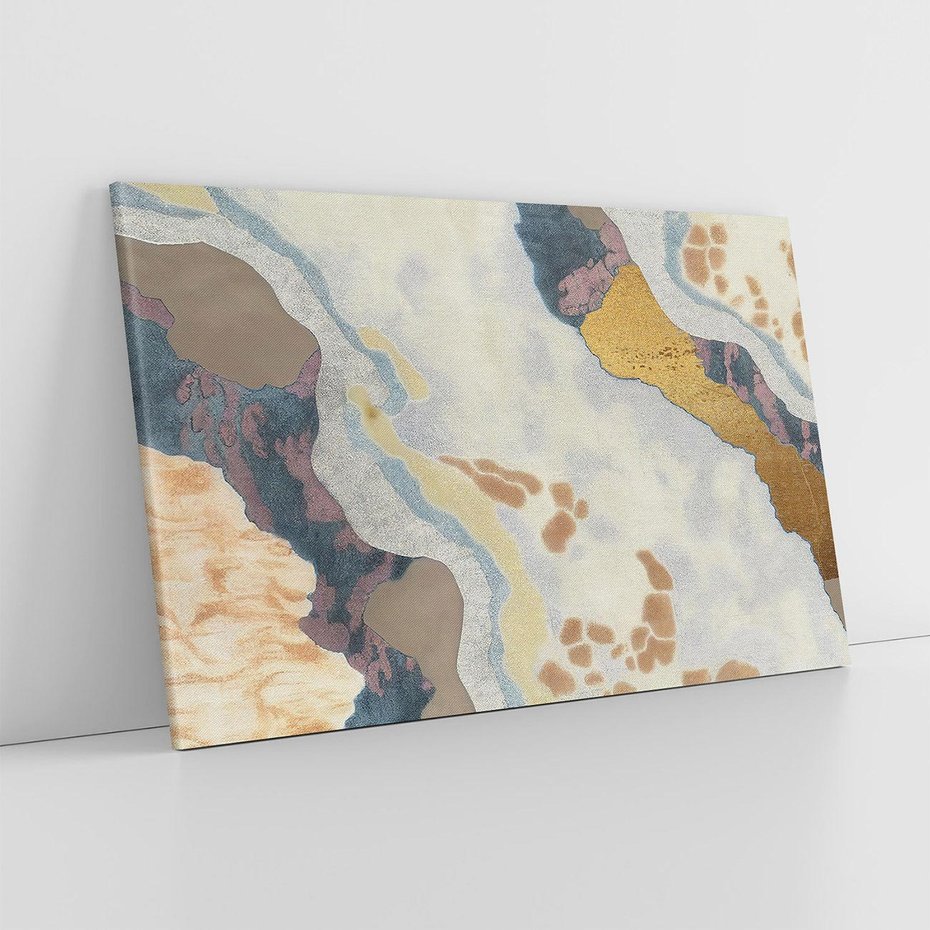 Obraz na płótnie 120x80 - Melancholijne oddechy pędzla - abstrakcyjne formy, zgaszone kolory