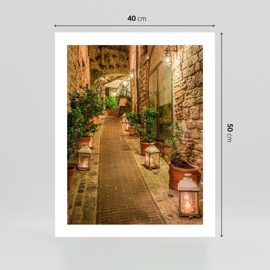 Plakat bez ramy 40x50 - Perspektywa Uliczki Miejskiej - uliczka, perspektywa